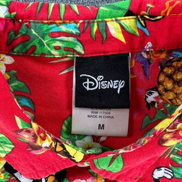 Disney Hawaiian Shirt Men M Beach Surf Mickey Minnie Mouse Summer Ocean Fun - Picture 6 of 10